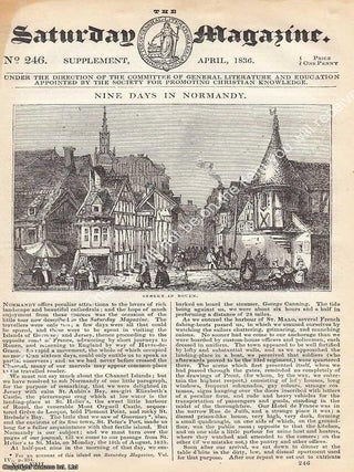 Nine Days in Normandy, street in Rouen. A complete rare weekly issue of the Saturday Magazine, 1836.