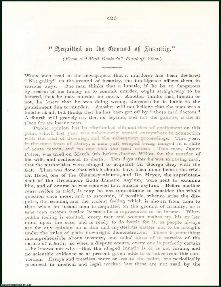 Item #275358 Chartist interest, Daniel McNaughton : Acquitted on The Ground of Insanity, From a...
