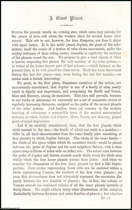 Item #275922 Astronomy : A Giant Planet, Jupiter. An uncommon original article from the Cornhill...