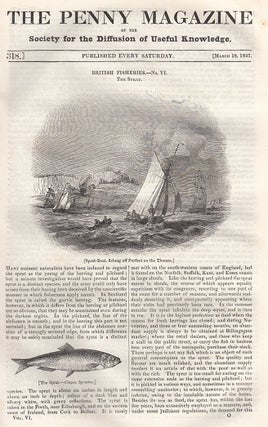 British Fisheries: The Sprat; Paving, Lighting, Water & Sewers; Landing of Julius Caesar, etc. Issue No. 318, March 18th, 1837. A complete original weekly issue of the Penny Magazine, 1837.