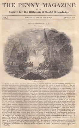 British Fisheries: The Salmon; Serpent-Charming, etc. Issue No. 324, April 22nd, 1837. A complete original weekly issue of the Penny Magazine, 1837.