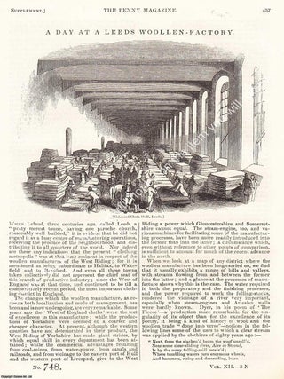 A Leeds Woollen-Factory, in 1843. The Penny Magazine : An Original Charles Knight Publication for. WOOL PRODUCTION 1843.