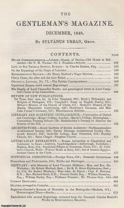 Item #287223 Sepulchral Brasses, regarded in The Gentleman's Magazine for December 1848....