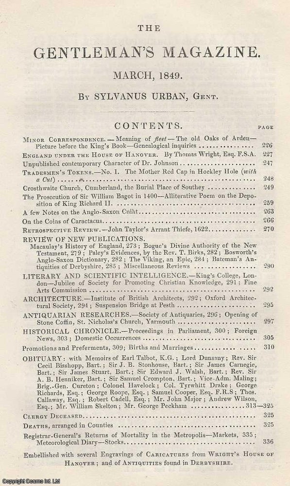 Item #287226 Wright's England under the House of Hanover, regarded in The Gentleman's...