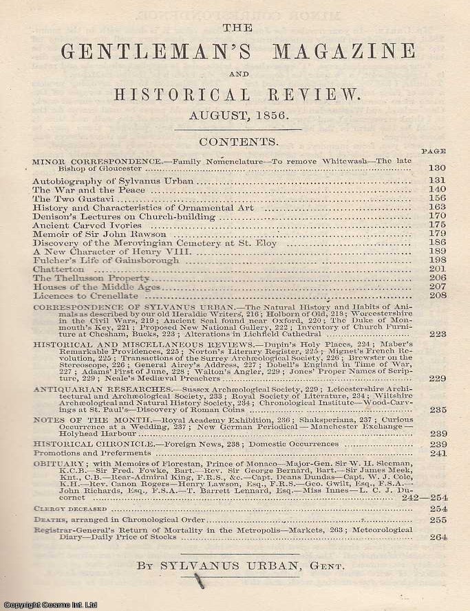 Item #287255 Denison's Lectures on Church Building, regarded in The Gentleman's Magazine for...