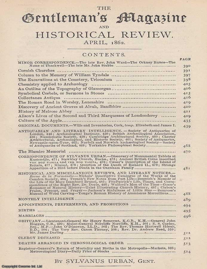 Item #287281 The Excavations at the Cemetery, Uriconium (Wroxeter), regarded in The Gentleman's...