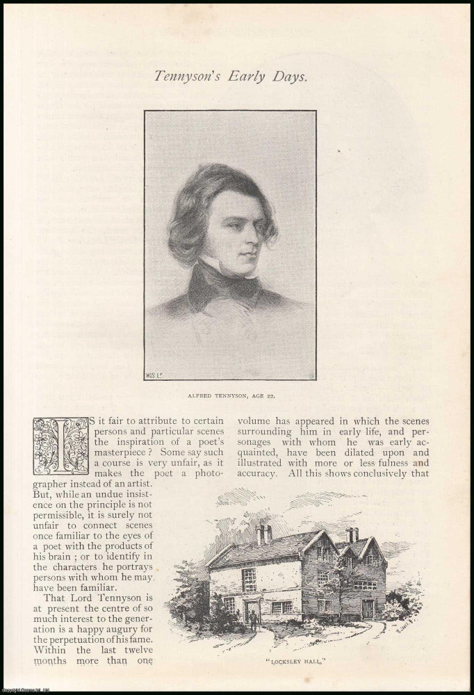 Item #289505 Alfred Tennyson's Early Days : English Poet. An uncommon original article from The Strand Magazine, 1891. Strand Magazine.