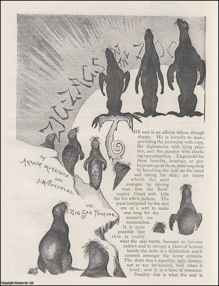 Item #289563 Phopine : the seal. Zig-Zags at The Zoo. The Strand Magazine : Distinctive, captivating, and brimming with character. An uncommon original article taken from The Strand Magazine, 1892. Arthur Morrison, J A. Shepherd.