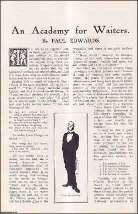 Item #289631 An Academy for Waiters. An uncommon original article from The Strand Magazine, 1911....