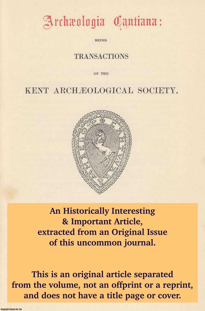 Item #298698 An Early Poor Law Account. An original article from The Archaeologia Cantiana:...