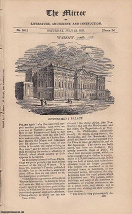 Item #305395 Government Palace, Warsaw. A complete rare weekly issue of the Mirror of Literature,...