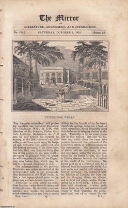 Item #305406 Tunbridge Wells, Kent. A complete rare weekly issue of the Mirror of Literature,...