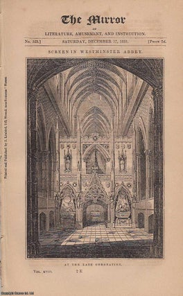 Coronation of William IV, The Screen in Westminster Abbey, and. THE MIRROR.