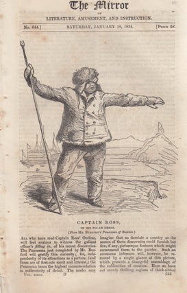 Captain Ross, in his Polar Dress, PLUS The Sea-Devil (Manta ray). A complete rare weekly issue of the Mirror of Literature, Amusement, and Instruction, 1834.