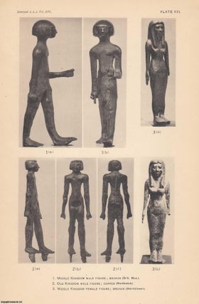 Item #306299 Some Early Copper and Bronze Egyptian Figurines. A rare article from the Annals of...
