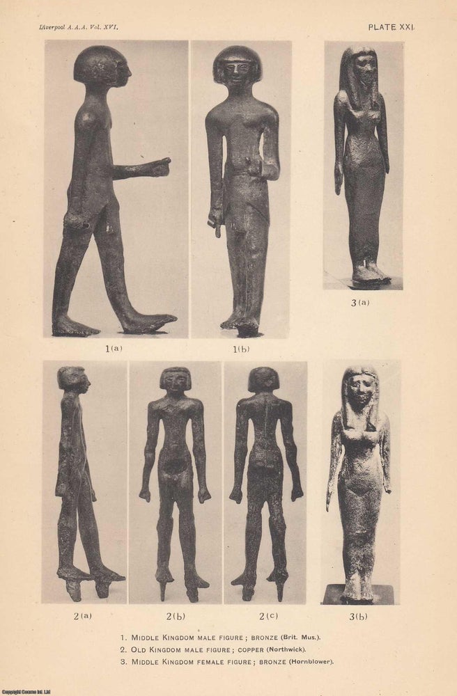 Item #306299 Some Early Copper and Bronze Egyptian Figurines. A rare article from the Annals of Archaeology and Anthropology. Published by Annals of Archaeology and Anthropology 1929. H R. Hall.