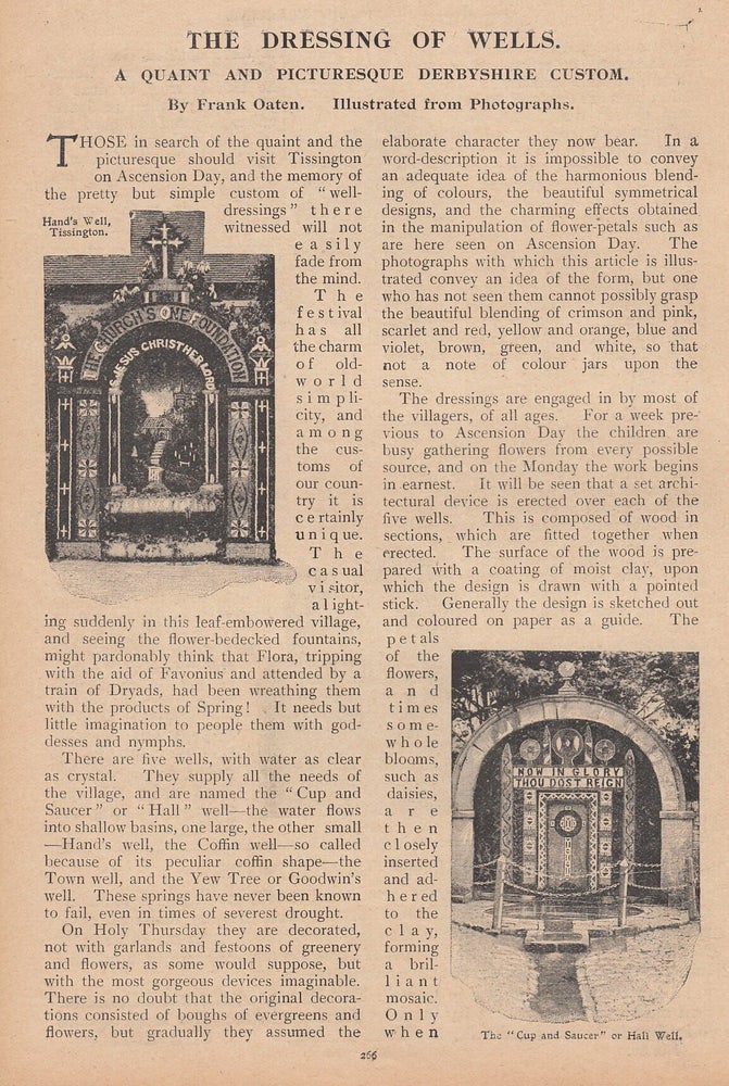 Item #309143 The Dressing of Wells. A quaint and picturesque Derbyshire custom. Illustrated from...