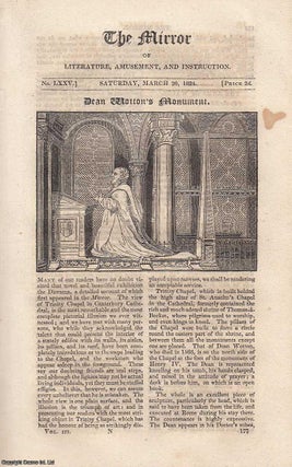 Item #314797 Dean Wotton's Monument & The Town Hall, Bath. A complete rare weekly issue of the...
