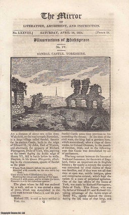 Item #314800 Sandal Castle, Yorkshire. A complete rare weekly issue of the Mirror of Literature,...