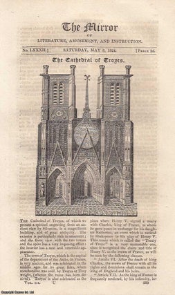 Item #314803 The Cathedral of Troyes. A complete rare weekly issue of the Mirror of Literature,...