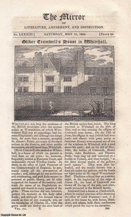Item #314804 Oliver Cromwell's House in Whitehall. A complete rare weekly issue of the Mirror of...