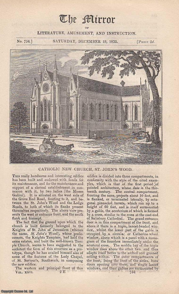 Item #314882 Catholic New Church, St. John's Wood. A complete rare weekly issue of the...