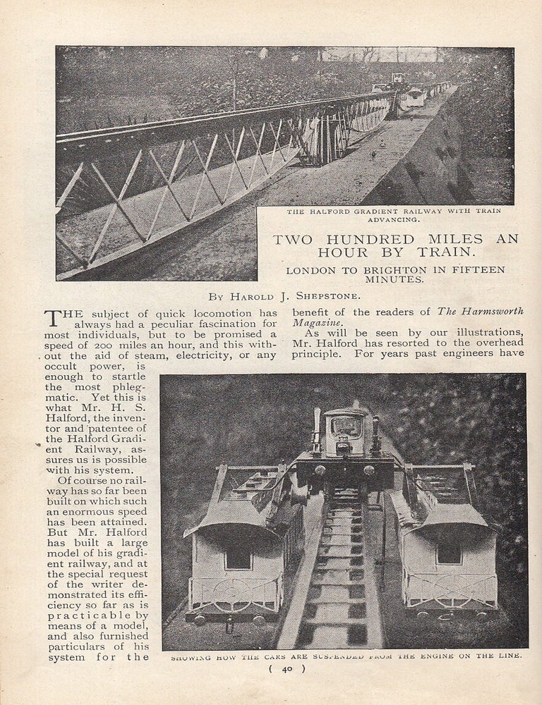 Item #315358 London to Brighton in Fifteen Minutes : Two Hundred Miles an Hour by Train. An...