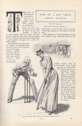 Item #315362 Cricket, Won by a Hat Trick : Married v Bachelors. An uncommon original article from...