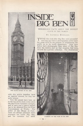 Item #315378 Inside Big Ben, London : Remarkable Facts About The Biggest Clock in The World. An...