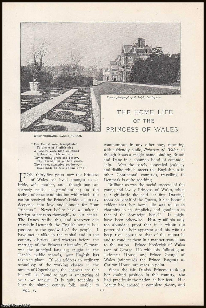 Item #315467 Princess of Wales : The Home Life of The Princess of Wales. An original article from the Lady's Realm 1898-99. Stated.