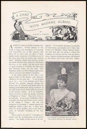 Item #315481 Madame Albani, Soprano : A Chat with Madame Albani. An original article from the...