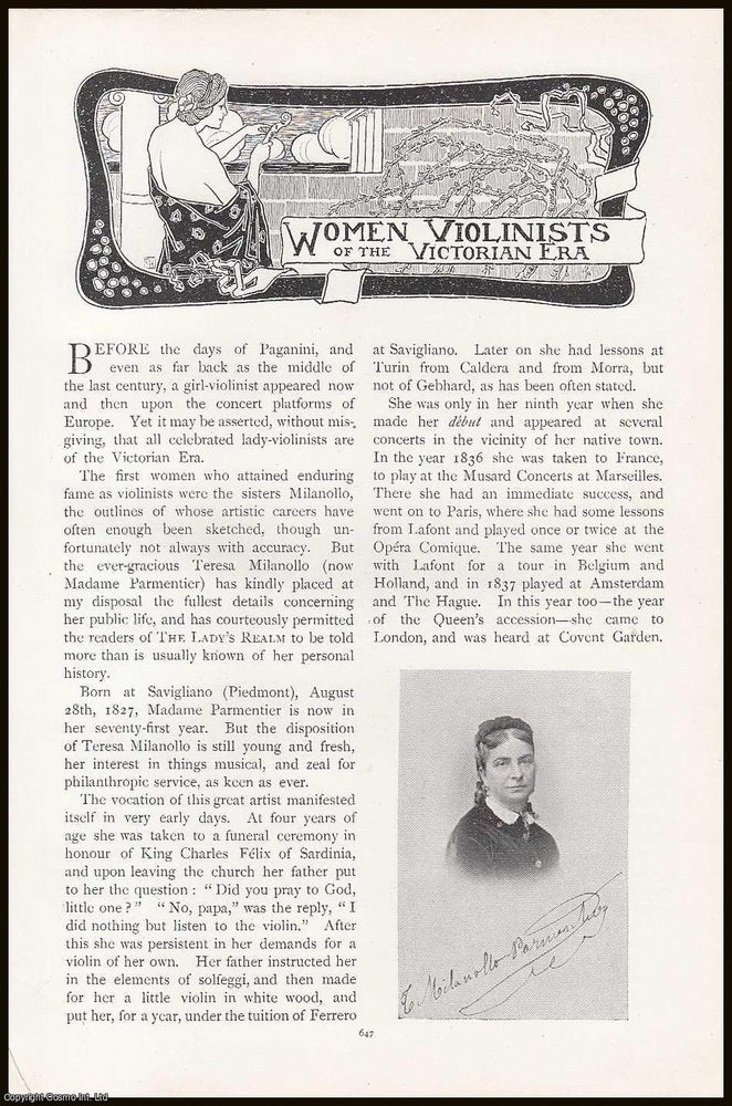 Item #315491 Women Violinists of The Victorian Era. An original article from the Lady's Realm 1898-99. Stated.