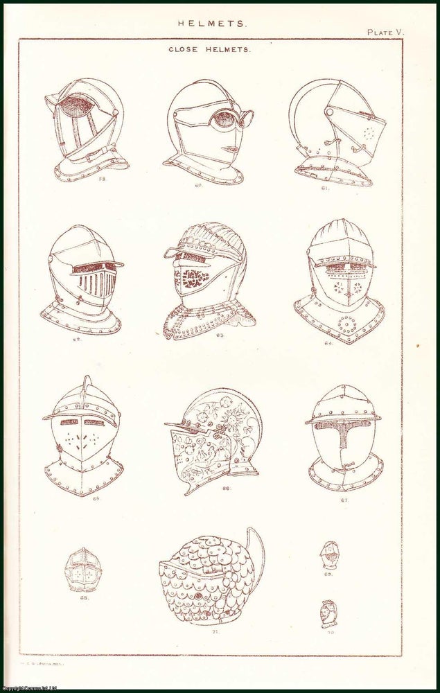 Item #316078 Ancient Helmets and Examples of Mail. An original article from the Archaeological Journal, 1880. Stated.