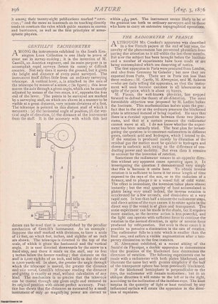 Item #316452 The Radiometer in France by W. de Fonvielle, pp296-297 in Nature, Volume 14, Number...