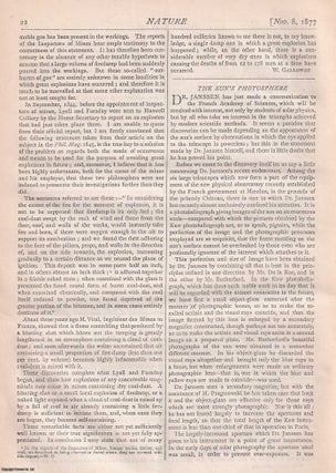 Item #316518 The Sun's Photosphere, by J. Norman Lockyer, pp22-24 in Nature, Volume 17, Number...
