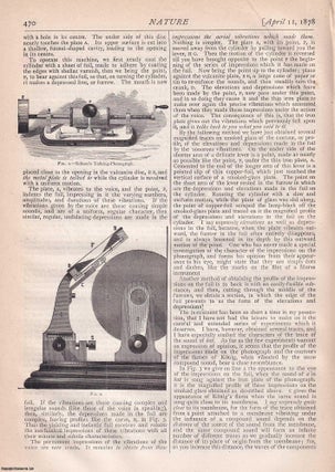 Item #316540 Edison's Talking Machine, by Alfred M. Mayer, pp469-471 in Nature, Volume 17, Number...