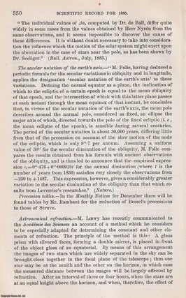Item #319776 Astronomy, 1885. An original article from the Report of the Smithsonian Institution,...
