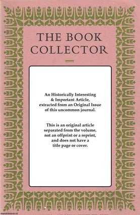 Item #323631 Notes on a Small Collection of British Bindings. This is an original article...