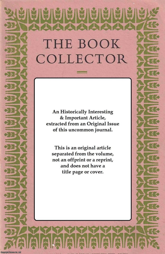 Item #324088 Jane Austen. At King's College, Cambridge. This is an original article separated from an issue of The Book Collector journal, 2002. K E. Attar.