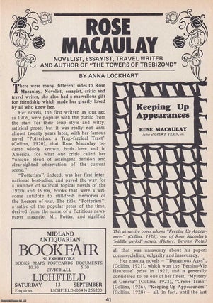 Item #324468 Rose Macaulay. Novelist, Essayist, Travel Writer and Author. This is an original...