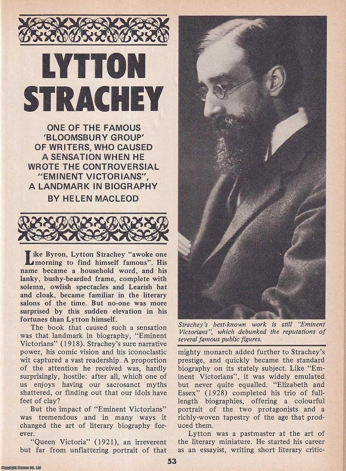 Lytton Strachey : A Member of the Bloomsbury Group. By Helen Macleod ...