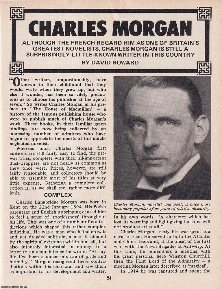 Charles Morgan : British playwright and novelist. This is an original ...