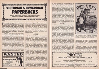 Item #324621 Victorian and Edwardian Paperbacks. Tracing The Fascinating History of Early...