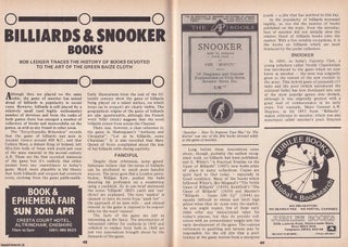 Item #324630-E Billiards & Snooker Books. The History of Books Devoted to The Art. This is an...