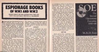 Item #324669 Espionage Books of W.W.1 and W.W.2. This is an original article separated from an...