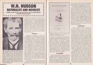 Item #324717 W. H. Hudson. Naturalist and Novelist. This is an original article separated from an...
