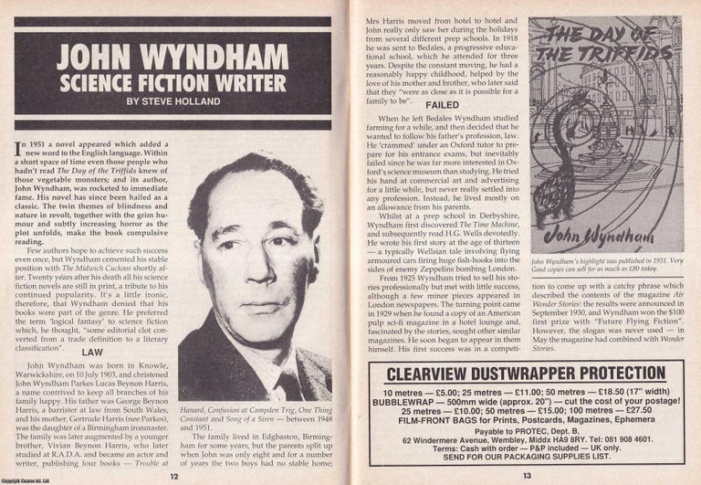 Item #324720 John Wyndham : The Quiet Visionary of British Science Fiction. By Steve Holland....
