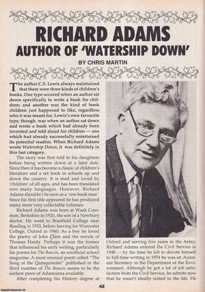 Item #324724 Watership Down, by Richard Adams. This is an original article separated from an...
