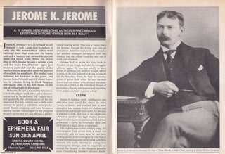 Item #324726 Jerome K. Jerome : Before Three Men in a Boat. This is an original article separated...