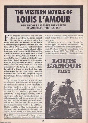 Item #324788 The Western Novels of Louis L'Amour. Assessing The Character of America's Poet...